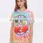 2017 Wholesale T-Shirt Tie Dye Drop Shoulder Rayon Stretchy Soft Tees Short Sleeve Printing Round Neck