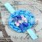 Latest Designs baby elastic headband Wholesale, Ruffled satin flower headband for kids