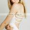 Flowing hippie lady clothes latest white backless beach dress
