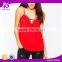 2016 Guangzhou Shandao Wholesale High Fashion New Summer Sexy Spaghetti Strap Red Loose Chiffon XL Size Ladies Top