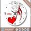sublimation tempered smooth surface glass clock with hands and mechanism