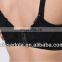 lady's hot underwear black pushing up brassiere boyshort pantie bra set