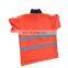 High visibility reflective fluorescent polyester safety t shirt