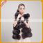 Fashion uk style fur collar real fur gilets for ladies