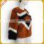 Fashion style of 2015 winter coat women's pattern real rabbit fur with round collar coats