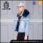 Popular style winter fur jacket with fur inside womens denim jacket