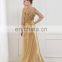 EM9100 Gold and Crystal Beading Bridal Dress