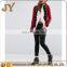 Red Jersey Zip Fastening Military Women Jackets with Shoulder Epaulettes JYABF019