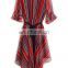T-D063 Half Sleeve Cheap Casual Stripe Chiffon Beach Ladies Dress