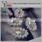 Factory main product !4.5*2.5CM Clear Silver beaded pearl wedding Dress flower Appliques