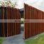Decorative corten metal exterior wall panel and fence