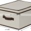 Household Essentials Natural Beige Canvas large foldable  customized Storage Box with Lid and Handle