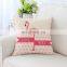i@home Flamingo cartoon printing lumbar back pillow cushion cover for sofa