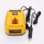 new design for dual function 7.2V~18V DC 2.6A Dewalt Ni-Cd/Ni-Mh  AC/DC Wall and Vehicle Charger