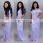 Womens Summer Stripe extra long short sleeve maxI jersey casual dresses