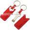 Hot selling leather USB with free keyring in different colors 2gb white leather usb