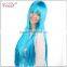 long light blue straight synthetic anime wig