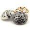 25MM Custom Size Wholesale Hollow Flower Alloy Ladies Fashion Shiny Gold Shank Buttons