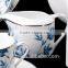 Bone china 15pcs tea set with geometric figure