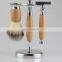 natural  Men travelling bamboo shaving set and badger brush razor sets