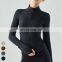 Custom Slim Fit Coat Fleece Wamth Coat Gym Fitness Wear Zipper Long Sleeve Thumb Hole Sports Jacket Women Yoga Jacket