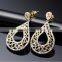 Indian Style Love 2-Tone Zirconia Prong Setting Jewelry Drop Earrings for Wedding Mermaid