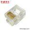 Sample Free CAT3 6P4C 6P6C RJ11 RJ12 UTP Telephone Modular plug for terminating twisted pair cables from China Factory TAEPO
