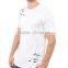 Hot Sale Custom Mens White Ripped Curved Hem T Shirts