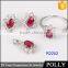 Wholesale latest18k gold engagement ring for girls design gemstone women jewelry set