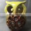 Ceramic porcelain cut out window t-light holder owl