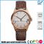 PVD Rosegold stainless steel case water resistant 5ATM leather sapphire lense luxury watch
