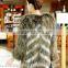 2015 winter dyed multi colored fur coat in 100% real raccoon fur