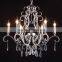 rustic brown color candle lights unique iron armed chandelier with hanging crystal