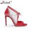 Bulk Sale OEM ODM Handmade High Quality Red Sandals Shoes Women 2016
