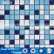 25*25mm outdoor swimming pool wall tile blue white mixed mosaic