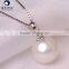 fresh water 9-10mm high luster white pearl pendant necklace with s925 chain for wholesale