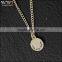 alloy IP gold fashion necklace with engraving charm tag jewelry