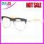 plastic frame transparent optical lens bamboo temple glasses