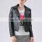Classtic motobike style leather jacket with button for women