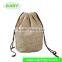 Round Bottom Drawstring Jute Bags Wine Thermos Bottle Bags