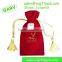 Chinese Red Velvet Drawstring Bags with Tassel