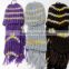 2016 wholesale bule knit hat and scarf sets colorful hat and scarf set