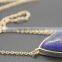 Beautiful Various model's Natural Stone Pendants Gold Necklace