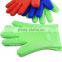 Heat resistant silicone bbq gloves with five fingers