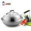 High quality 3 layers stainless steel chinese no- stick der Wok/frying pan