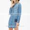 Latest Denim Shirt Dress,Women Fashion New Design Causal Classic Wear
