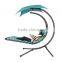 Outdoor canopy reclining iron swing