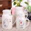 cute white morning milk cup with big hero printing mug