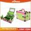 China Factory Supply Green Women PVC Professional Makeup Handbag Cosmetic Case With Mirror