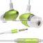 Bullet shape earphone with mic speaker and volume control